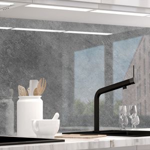 Küchenrückwand selbstklebend Matt-Optik - 20GREY - 1.8mm, versteift, alle Untergründe, Hart PET Material, PREMIUM 60 x 280cm