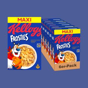 Kellogg's Frosties (6 x 620 g) – knusprige Cornflakes aus Mais mit leckerem Frosting – Frühstückscerealien ohne künstliche Farb- und Aromastoffe