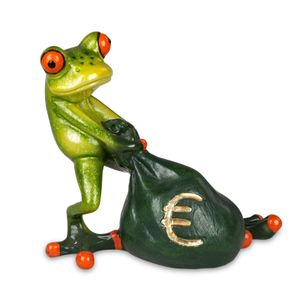 Formano lustige Frösche Figur Frosch Money mit Geldsack Poly 10 cm
