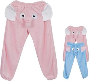 Elefanten-Pyjama für Damen, Flanell-Pyjama für Herren, Paar-Pyjama, lustiger Elefanten-Pyjama, warme Weihnachtshose für die Familie-Geeignet für Körpergrößen unter 190 cm, Größe 4XL