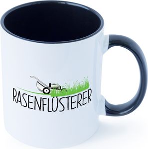 Rasenflüsterer | Gärtner | Gartenarbeit Tasse Weiß Schwarz