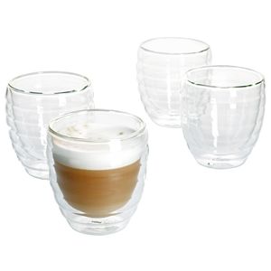 4er Gläserset Cesena Cappuccino-Glas 200-230 ml hitzebeständig 150° doppelwandig Borosilikatglas