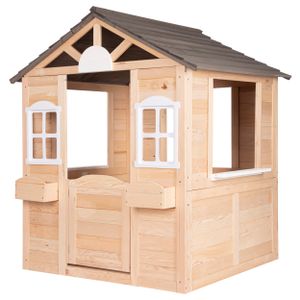 ONVAYA® Kinderspielhaus aus Holz ǀ mit Tür und Fenster ǀ FSC-zertifiziertes Echtholz ǀ für DIY-Streichprojekte ǀ einfacher Aufbau ǀ Gartenhaus für Kin