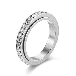 INF Otočný antistresový prsten se zirkonovými kameny Nerezová ocel Silver S