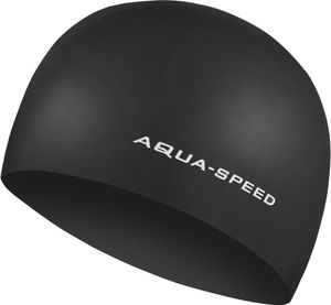 AQUA SPEED 3D Badekappe Badehaube Sporthaube Schwimmhaube Silikon schwarz