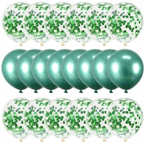 Luftballons - grün - Dekoration - Konfetti - Helium - elegante Feier - Party - Latex