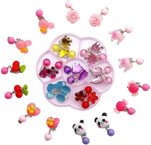 Kinder Clip auf Ohrringe, 14 Paare von Clip Mädchen Ohrringe Mädchen Spiel Ohrringe Prinzessin Clip Ohrring Set für Party verpackt