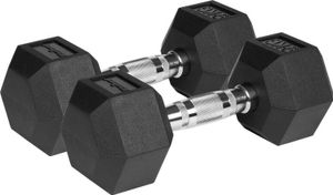 Rebel RBA-2325-09 Pogumované liatinové činky HEX 2 x 9 kg