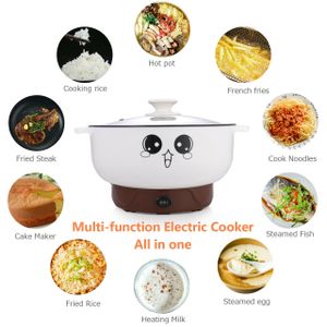220V Multifunktional Kochtopf Elektropfanne Küchentöpfe Dampfgarer Reiskocher Hot Pot Pfanne Minitopf für Suppen, Aufläufe, Eintöpfe (2.3L, Kein Dampfer)