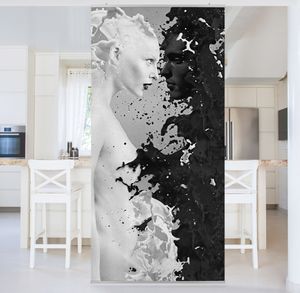 Raumteiler - Milk & Coffee II 250x120cm, Aufhängung:inkl. transparenter Halterung
