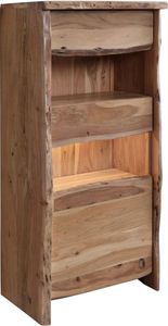 MASSIVMOEBEL24 Vitrine Akazie 71x45x147 natur lackiert PURE ACACIA #110