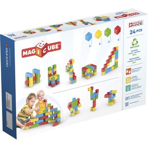 Geomag Spielwaren Geomag Magicube Full Color Recycled Try me 24 Teile Magnetbaukästen Konstruktionspielzeug plahap1222