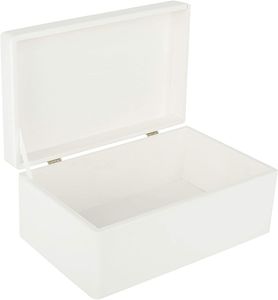 Creative Deco Große Weiße Holzkiste mit Deckel | 30 x 20 x 14 cm (+/- 1 cm)  | Weihnachten Kiste | Klein Holzbox Erinnerungsbox Aufbewahrungsbox Spielzeug-Kiste Kasten | Ideal für Werkzeuge