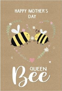 Eurowrap - "Queen Bee" - Grußkarte, Muttertag 6er-Pack - Karton SG22561 (Einheitsgröße) (Braun/Gelb/Schwarz)