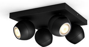 Philips Hue Bluetooth White Ambiance Deckenspot Buckram 4-flammig in Schwarz mit Dimmschalter