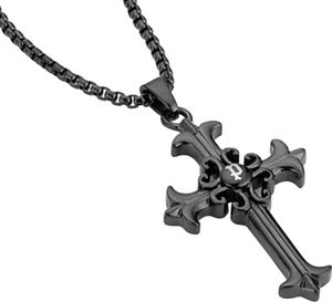 Police Halskette Kreuz Edelstahl Anhänger schwarz PJ26286PSB.02