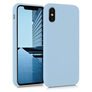 kwmobile Hülle kompatibel mit Apple iPhone X - Hülle Silikon gummiert - Handyhülle - Handy Case in Pastellblau
