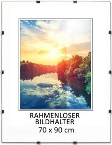 MG Design Bezrámový obrazový rám, 70 x 90 cm - s klipy, akrylové sklo, HDF deska - pro vertikální nebo horizontální zavěšení/postavení