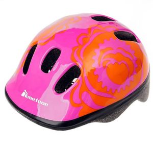 Kask ochronny Meteor, kask dziecięcy, kask rowerowy, rolki, kask MV6-2 dziecięcy kask rowerowy, rozmiar XS 44-48 cm Big Flower