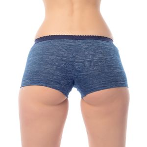 Bongual ® 5x Damen Unterhose Shorts Hotpants Sport Melange 34 blaumix