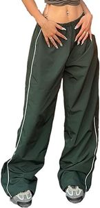 Y2K Retro Damen Hosen mit weitem Bein, elastischer Bund und weiten Beinform, lässige Jogger-Sweatpants im Streetwear-Stil