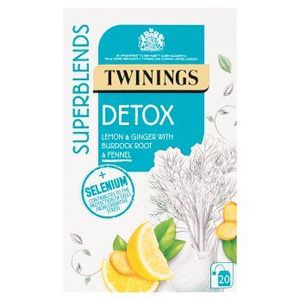 Twinings Superblends -  Detox Lemon & Ginger with Burdock Root & Fennel, 20 Beutel, 40g