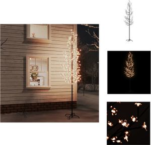 vidaXL Choinka LED z kwiatami wiśni ciepła biel 368 LED 300 cm - Choinki świąteczne
