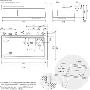 Drez z nehrdzavejúcej ocele ML-Design, antracitový, s výsuvnou batériou