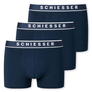 SCHIESSER pánské šortky 3-pack - série "95/5", pas s logem, S-XXL tmavě modrá L