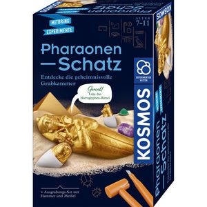 KOSMOS 658199 Pharaonen-Schatz, Ausgrabungs-Set, Grabe echte Edelsteine und Sarkophage selbst aus, mit Hammer und Meißel, Experimentierset für Kinder ab 7 Jahre