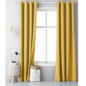 JEMIDI Vorhang blickdicht lichtundurchlässig 140x250cm - Gardine mit Ösen Anbringung - Ösenschal Dekoschal Verdunkelungsvorhang - 100% Polyester