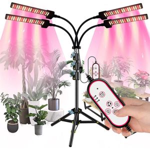 288LEDs Vollspektrum Pflanzenlampe mit Ständer, LED Pflanzenleuchte Pflanzenlicht Wachstumslampe für Innen Pflanzen, 4 Kopf
