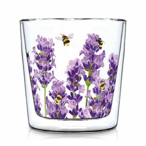 PPD Doublewall Bees & Lavender Trendglas, Teeglas, Tee Glas, Teebecher, Doppelwandig, 300 ml, 604306
