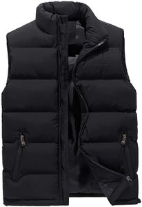 ASKSA Pánská vesta Stand-Up Collar Down Vest Bodywarmer Sleeveless Slim-fit Outdoor Vests (Black,M)