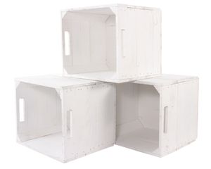 6er Set neue weiße Kiste für Kallax Regal Expedit 33cm x 37,5cm x 32,5cm Einsatz Aufbewahrungsboxen Obstkisten Weinkisten Aufbewahrungskiste Regal Holz Kiste klassisch