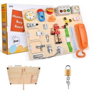 Busy Board aus Holz für Kleinkinder, Busy Board Toys, Vorschul-Lernspielzeug, Life Skills Toys