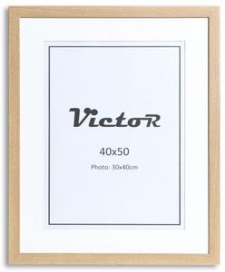 Victor Bilderrahmen "Richter"  beige in 40x50 cm mit 30x40cm Passepartout - Leiste: 25x20mm