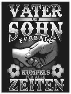 ARTland Wandbild Alu für Innen & Outdoor Vater und Sohn Fußball Kumpels Größe: 45x60 cm