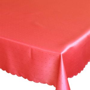 Tischdecke STELLA Wellenrand einfarbig Polyester rot 130 x 170 cm