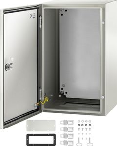 VEVOR Schaltschrank Kohlenstoffstahl Verteilerschrank Industriegehäuse 50x30x25cm Schaltkasten IP66 & NEMA Wasserdicht Anschlussdose Stromkasten Ideal für Fabriken Baustellen Einkaufszentren usw.