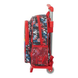 Schulrucksack mit Rädern Go Hero Spiderman Go Hero Rot Schwarz (27 x 33 x 10 cm)