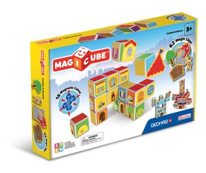 Geomag 144 Magicube Castles & Homes - 16 Magnetwürfel für Konstruktionen + 62 Clip, Baukasten Lernspielzeug