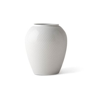 Lyngby Porcelæn - Rhombe Vase H: 25 cm, weiß