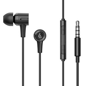 Edifier P205 In-Ear-Kopfhörer mit Mikrofon und Inline-Steuerung, 3,5-mm-Stereo-Ohrstöpsel mit Kabel – Schwarz