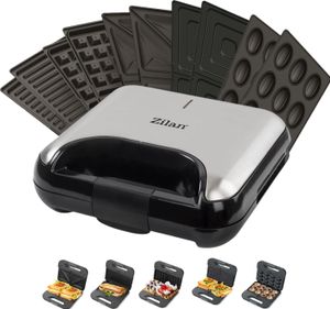 Zilan 5in1 Sandwichmaker | Kontaktgrill | Sandwich Maker | Waffeleisen | 800 Watt