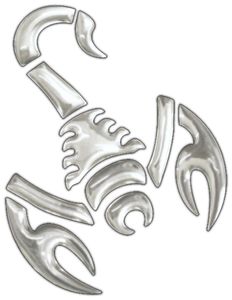 Hermann Schütz 3D-Chrome-Sticker Skorpion 50x40 50x40mm
