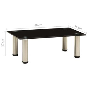 vidaXL TV-Tisch 40x35x17 cm Schwarz Hartglas