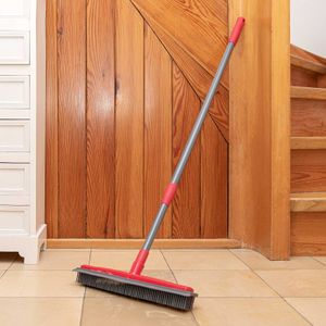 SIDCO Gummibesen rot Besen mit Teleskopstiel Wasserabziehkante Schabkante Kunststoff