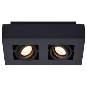 LED Deckenleuchte Xirax GU10 2x5W  in Schwarz 2-flammig