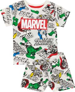 Marvel - Schlafanzug mit Shorts für Jungen NS7402 (98) (Weiß/Bunt)
